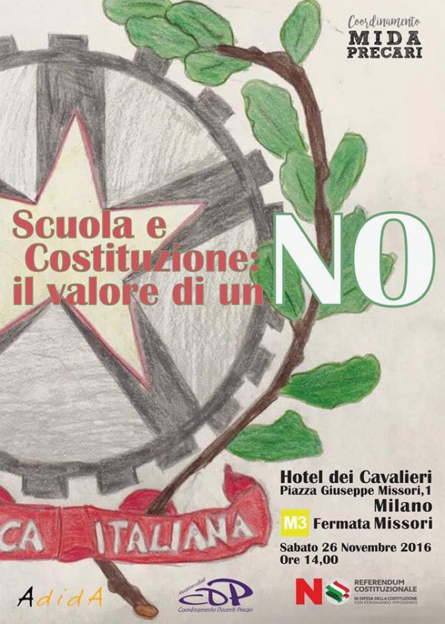 CONVEGNO IL 26 NOVEMBRE 2016 PRESSO L’ HOTEL DEI CAVALIERI, MILANO, PIAZZA GIUSEPPE MISSORI, 1, DALLE ORE 14:00 ALLE 19:30, COORDINAMENTO MIDA PRECARI E LE ASSOCIAZIONI ADIDA E CDP 
